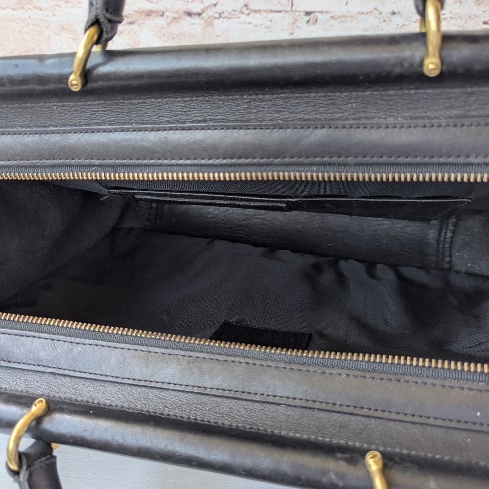 Coach  Vintage Lenox Black Leather Briefcase with Gold Accents - Picture 13 of 16